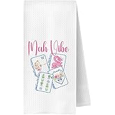 JWERBENPEY Mahjong Gifts Kitchen Towels 16x24 Inches, Gift for Mahjong Players Decorative Hand Towels for Bathroom,Mah Jong Lovers Gifts Dish Tea Towel for Kitchen Decor,