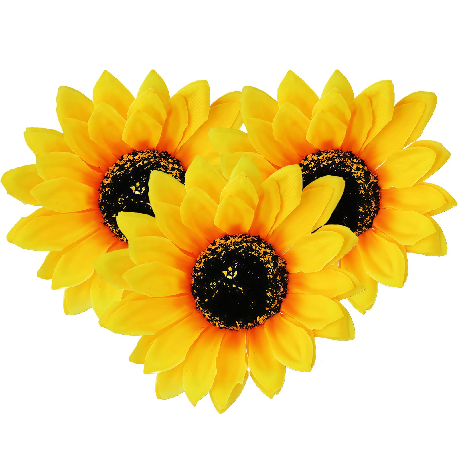 3PCS Women Girls Simulation Yellow Floral Fall Sunflower Hair Clips Alligator Clips Hairpin Hair Clamp Barrettes Headwear Hair Hair Styling Accessories for Party Beach Vacation Wedding Bridal