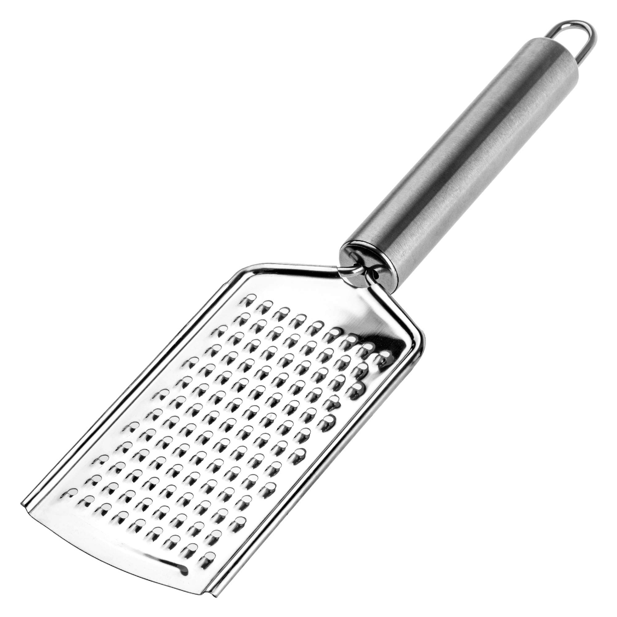 KADAX Grater Stainless Steel Grater Kitchen Grater with Comfortable Grip Hand Grater for Vegetables, Fruit, Carrots, Garlic, Onion, Cheese, Ginger, Parmesan, Handy, Silver (For Coarse Grater)