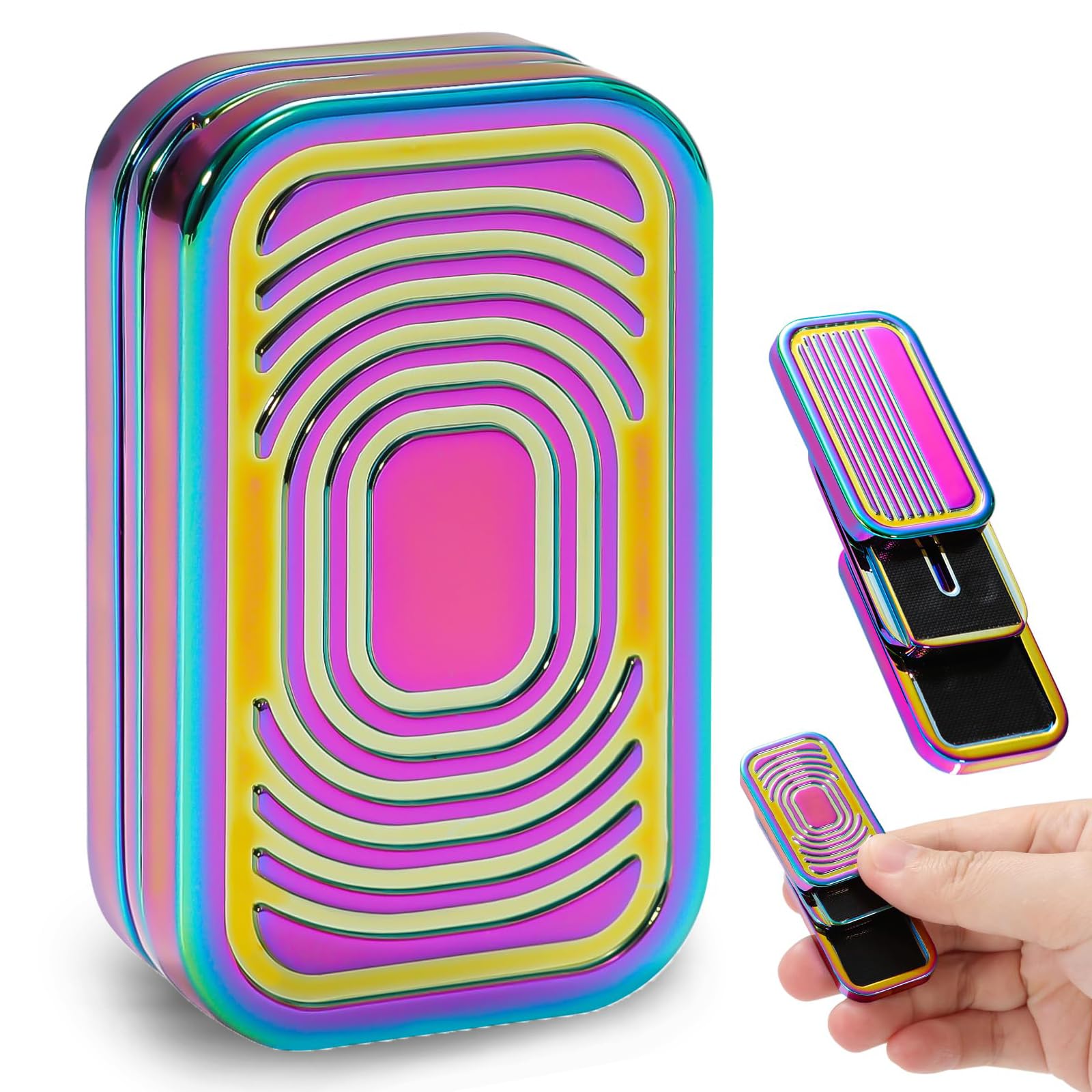 Sunny Power Fidget Slider Stress Relief Toy, Metal Poker Push Card, Portable Fidget Toys for Adults Anxiety Relief Magnetic Sensory Desk Toy, Gift for Boyfriend Fidget Hand Spinners for Men and Women โ image 1