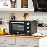 HOMCOM Mini Oven 21L Countertop Electric Grill Toaster 1400W Black view 2
