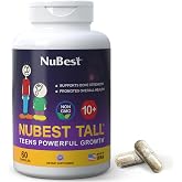 NuBest Tall 10+ Growth Support Vitamins for Kids &amp; Teens, 60 Capsules | Calcium, Vitamins D3 &amp; K2 for bone support, hydrolyzed collagen, herbal blend, Parent Tested Parent Approved, 30-day supply