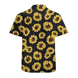 Yellow Sunflower Mens Funny Hawaiian Shirts 3D