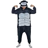 SIYUE Adult Onesie Gorilla Onesie Costume Animal One Piece Pajamas Halloween Homewear Jumpsuit Unisex Sleepwear