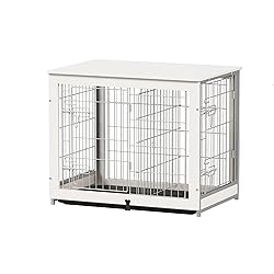 Piskyet Wooden Dog Crate Furniture with Divider