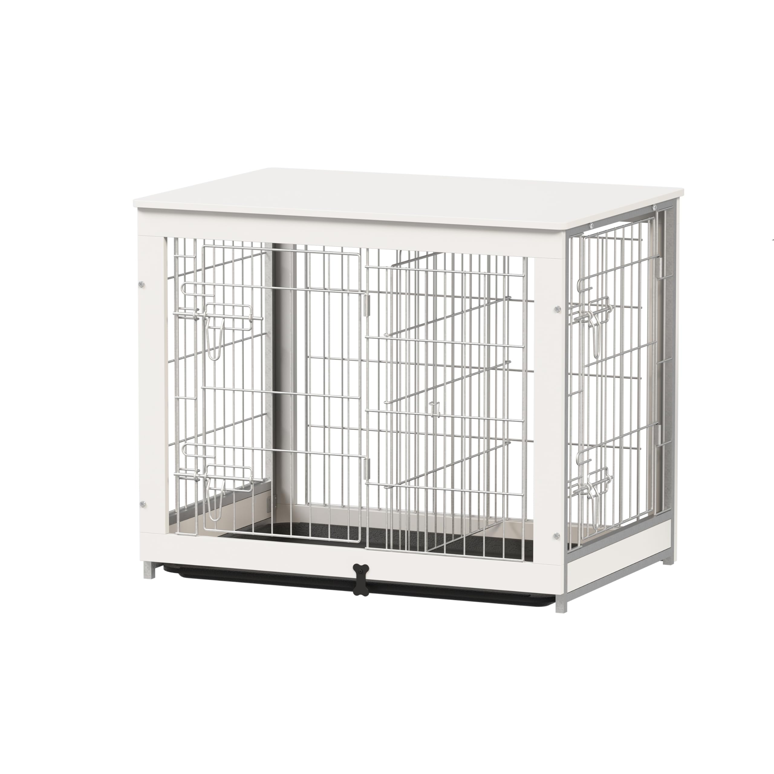 Piskyet Wooden Dog Crate Furniture with Divider