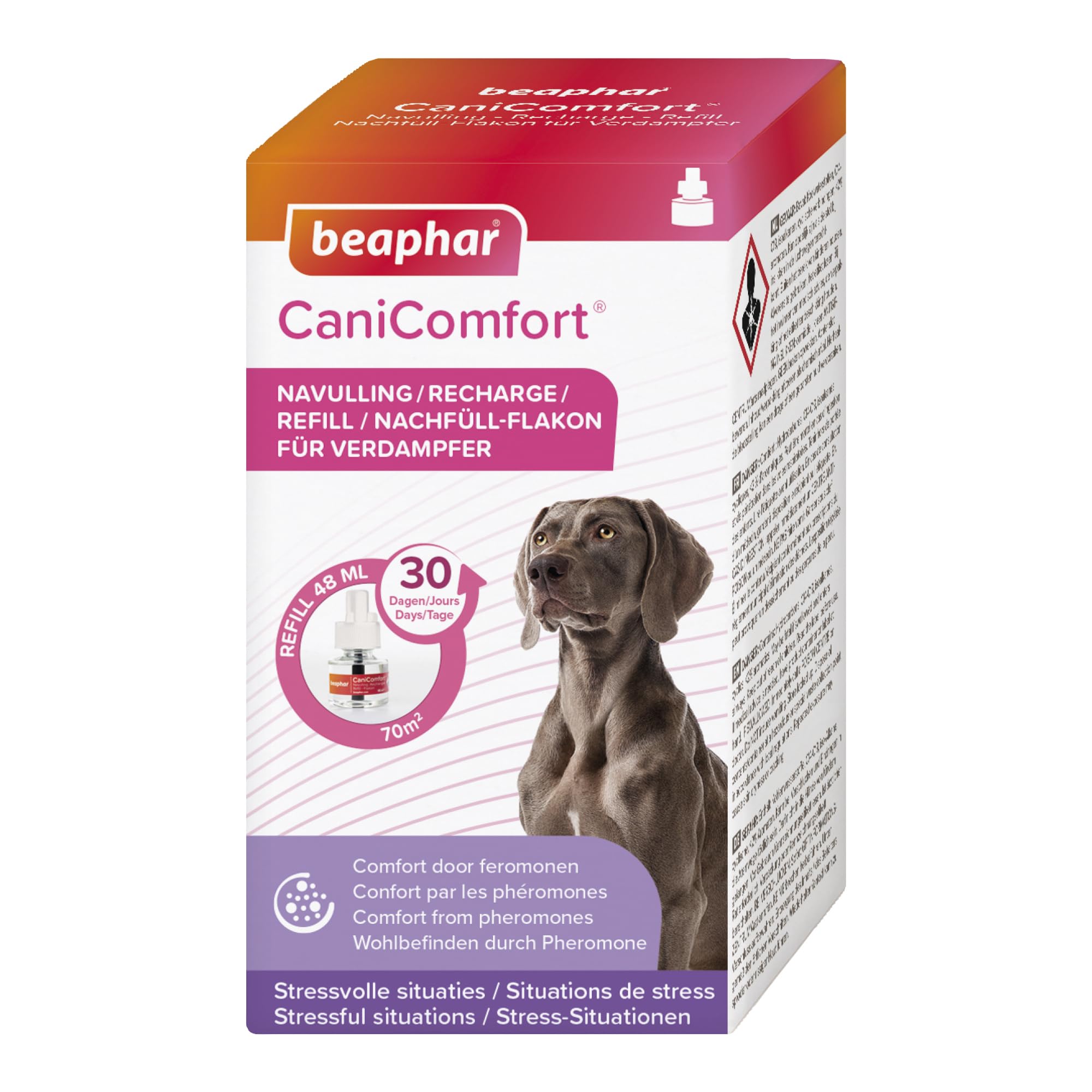 Beaphar | CaniComfort Calming Diffuser Refill | Reduces Separation Anxiety & Stress in Dogs | Helps Ease Fear of Fireworks | Covers 70mยฒ Area | Lasts Up To 30 Days