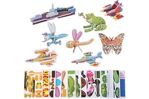 PUTYHET 50PCS 3D Puzzle for Kids Toys, Educational 3D Cartoon Puzzle, 3D Cartoon Puzzles, 3D Jigsaw Puzzle Cartoon Art Crafts Gifts for Boys & Girls (D)