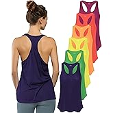 Sexy Basics Women's Everyday Flowy Burnout Slub Racer Back Tanks | Active Workout Tops | Multi Packs & Colors
