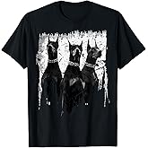 Doberman Pinscher Black and White Dog Lovers T-Shirt Small