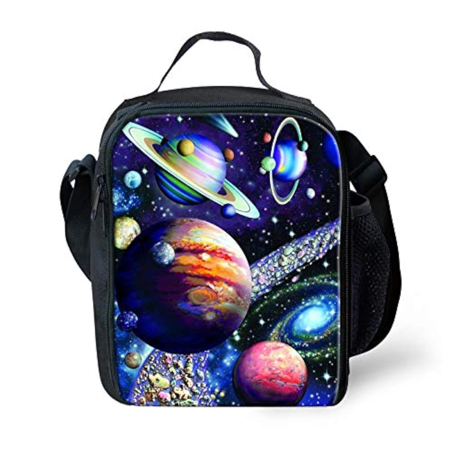 Galaxy Planet Pattern Lunch Bag for School Kids Boys Girls Small Lunch Box Insulated Lunch Container with Adjustable & Removable Tote Bag — image 1