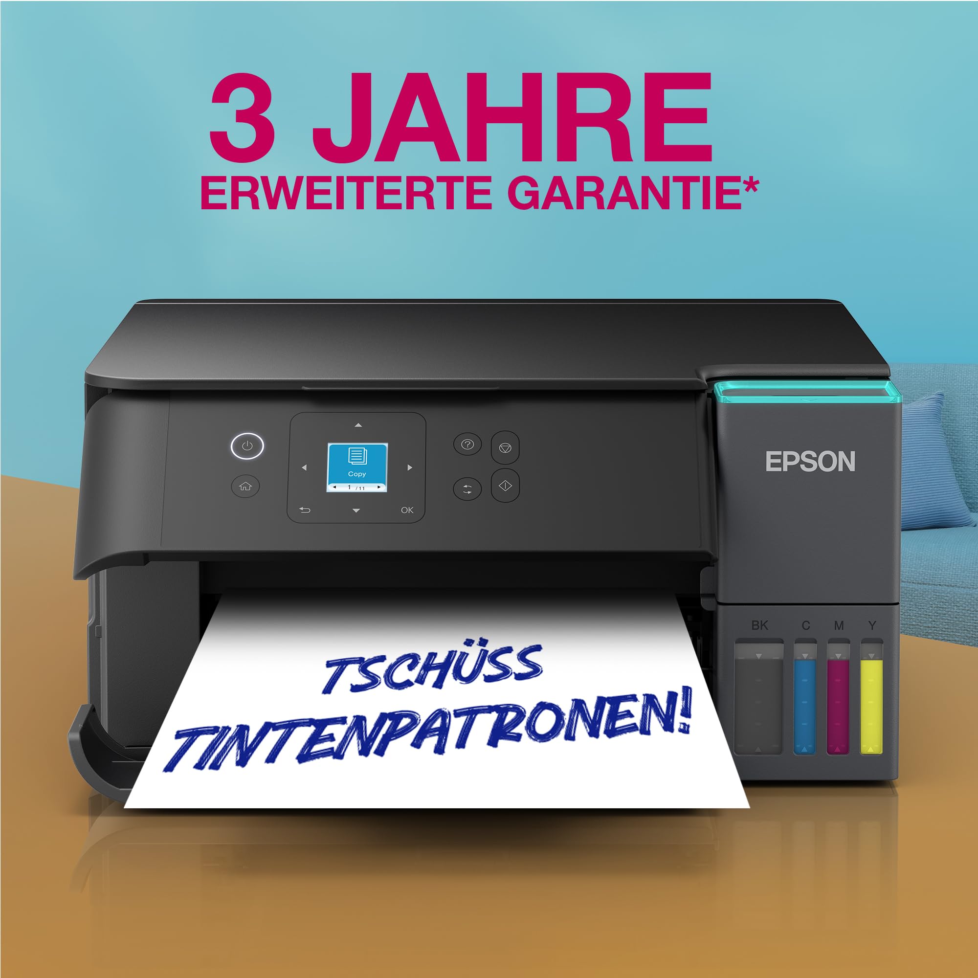 Epson EcoTank ET-2955 Tintentankdrucker | für vielbeschäftigte Haushalte | WLAN | A4 | Drucken, Kopieren, Scannen | 3.7 cm LCD-Display | Duplexdruck | inkl. Tinte für bis zu 3 Jahre 5