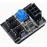 MEIRIYFA 3 Pin 4 Pin Fan Adapter PWM PC Chassis Cooling Fan Hub 8 Way Splitter DC12V Speed Controller with 6 Pin Power Port,C
