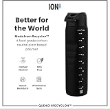 Ion8 1 Litre Water Bottle Quench Recyclon Leak Proof Flip Lid Black view 5