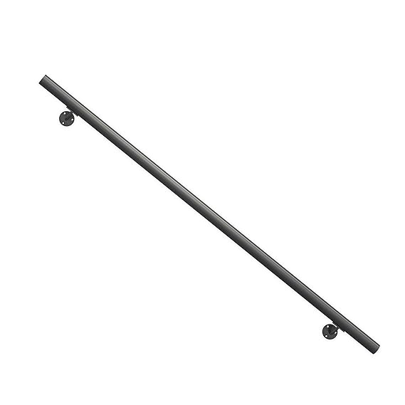 Moderner Aluminium-Handlauf in Anthrazit. Hochwertiges Komplett-Set. Länge 1500 mm (kürz- und verlängerbar). Set komplett mit