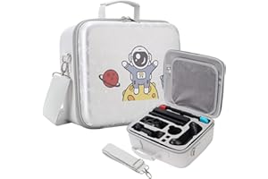DRONSIDE Deluxe Travel Case for Nintendo Switch - Astronaut Theme Portable Hard Full Protective Storage Shoulder Bag for Nintendo Switch Console, Dock, Joy-Con Grip, Pro Controller, Pokeball & Accessories