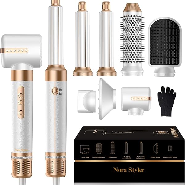 NORA STYLER MULTI-STYLER PRO 7-IN-1, IONIC HOT AIR HAIR STYLER FOR CURLING, STRAIGHTENING, DRYING & VOLUMIZING, PROFESSIONAL HAIR STYLING TOOL FOR ALL HAIR TYPES