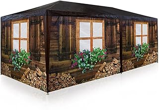 Deuba Pavillon Almhütte 3x6 m 18qm 6 abnehmbare Seitenteile Partyzelt Gartenpavillon Festzelt Zelt Apres Ski Bierzelt