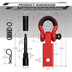 AUTMATCH Shackle Hitch Receiver 2 Inch - 3/4" D
