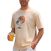 OLEMEK Men's Short Sleeve Printed Tee Palm Tree Vintage Casual Shirt Hawaiian Summer Beach T Shirts