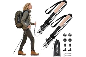Thristride Trekking Poles Aviation Grade Aluminum Alloy-Strong Lightweight Collapsible Walking Sticks for Hiking Poles for Women, Men,Seniors in The 4 Season,All-Terrain,2pc Per Set