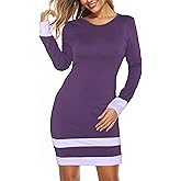 Aphratti Women's Long Sleeve Halloween Costume Adult Bodycon Mini Purple Dress
