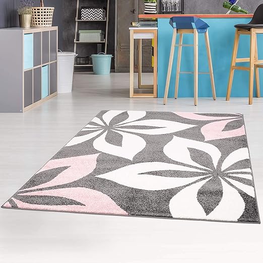 Carpet City Teppich Laufer Mit Blumen Modern Flachflor In Rosa Fur Wohnzimmer Kinderzimmer Grosse 80x300 Cm Amazon De Kuche Haushalt