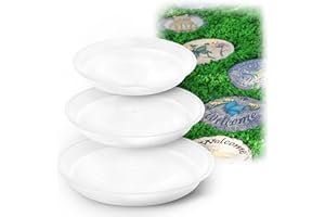 U0U 3 Size Round Stepping Stone Mold,10" 11.4" 12.6" Cement Molds for Concrete,White Plastic Concrete Molds for Casting Garden Pathmate Pavement Precast and Forms Walkway