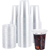 Lullaby 200 Pack 12oz Clear Plastic Cups with Lids, Disposable To Go Cups for Daily Use, Party and Wedding