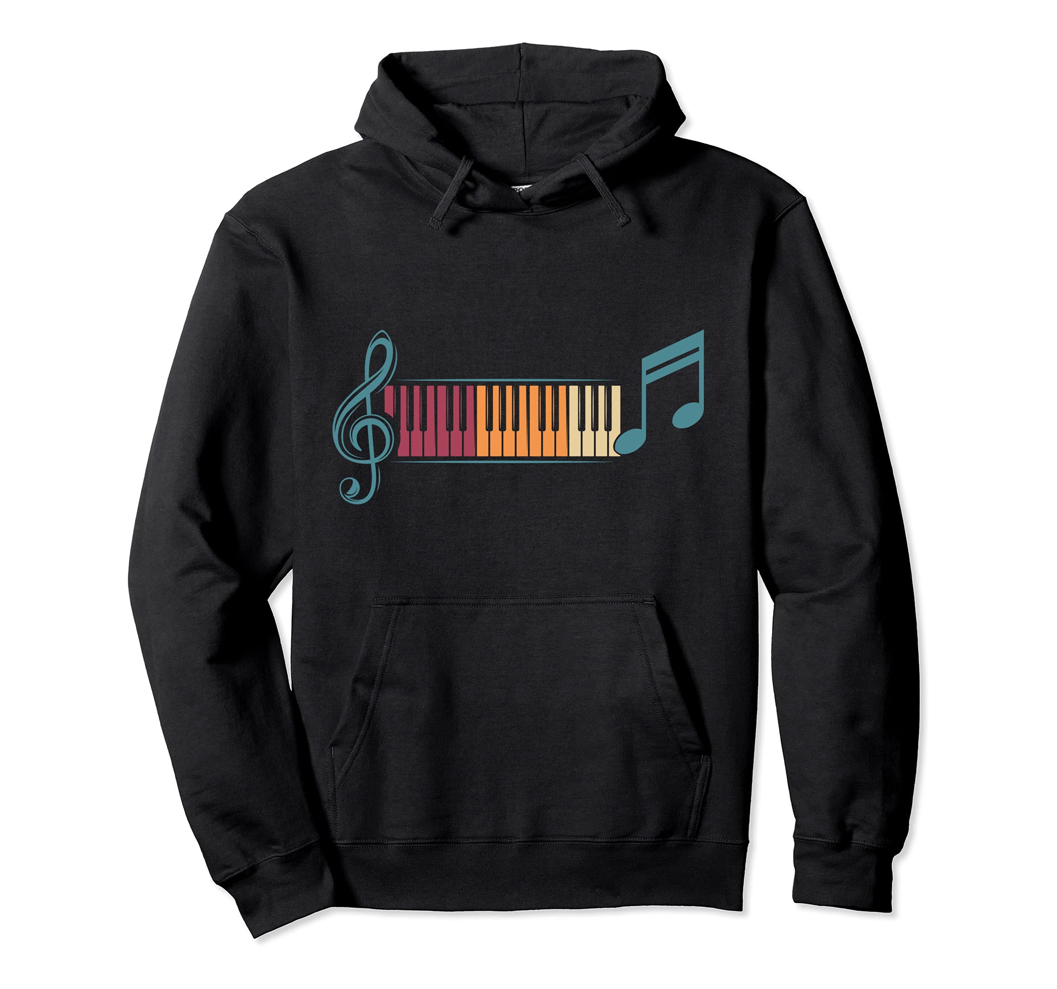 Treble Clef Keyboard Pianist Classical Musician Retro Piano Pullover Hoodie