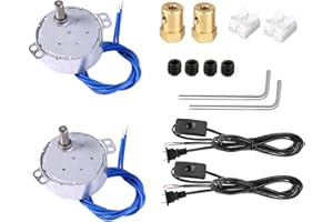 XINKEJIA Synchronous Synchron Motor,Turntable motor,cuptisserie motor,Cup turner motor,rotisserie motor,Electric motor with 7mm Flexible Coupling Connector Lamp Cord,50/60Hz AC100~127V 4W CCW/CW-2pcs(2.5-3rpm)