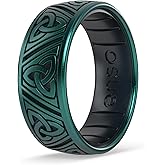 Enso Rings Etched Celtic Collection Silicone Ring - Comfortable and Flexible Design
