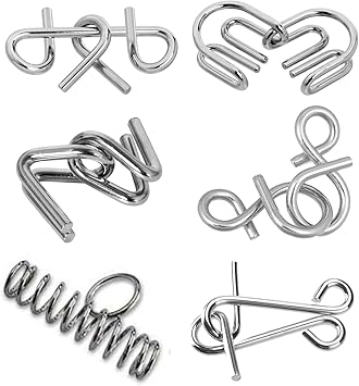 Funrally Metal Puzzle (Yellow, White, Green, Blue, Orange and Red) - Set of 6