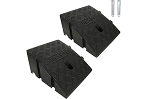 QTLCOHD 2 Pack Curb Ramps 4 Inch Rise Height Heavy Duty Small Rubber Curb Ramp for Driveway Portable Threshould Ramps for Motocycles, Bike, Road, Wheelchairs