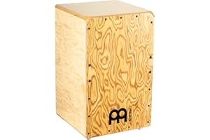 MEINL PERCUSSION Meinl Cajon Box Drum with Internal Strings for Snare Effect - NOT MADE IN CHINA - Makah-Burl Frontplate / Baltic Birch Body, Woodcraft Professional, 2-YEAR WARRANTY (WCP100MB)