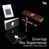 Wordsworth & Black Fountain Pen Set Bamboo Wood Medium Nib Gift Case view 3
