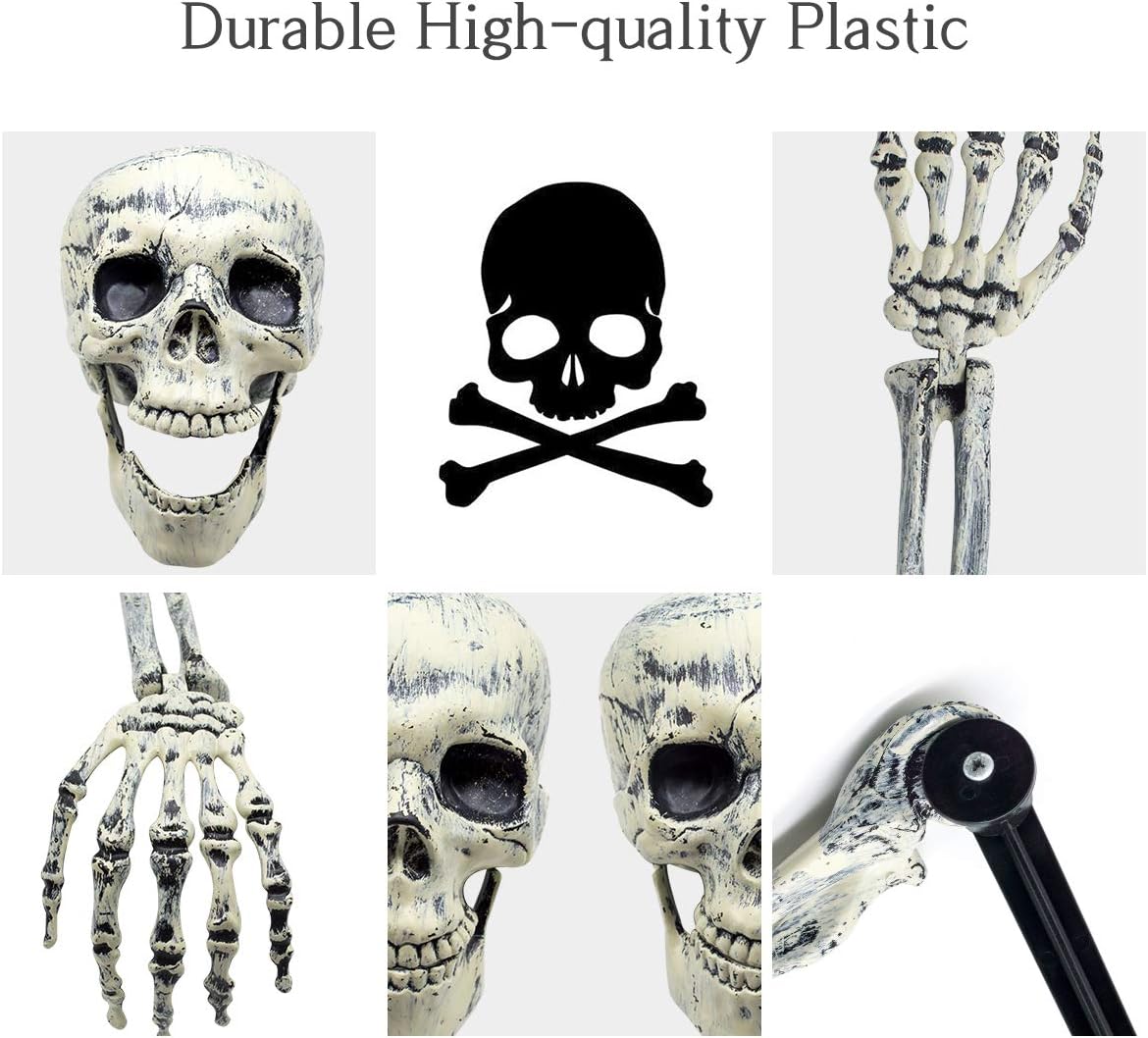 HOMILY Plastic Skeleton Arms with Stakes and Skull for Halloween Decorations Outdoor: Garden & Outdoor