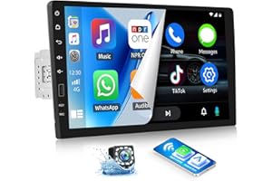 Single Din Car Radio with Wireless CarPlay Android Auto,9 Inch IPS Touch Screen 1 Din Car Stereo with Mirror Link,FM AM Radio