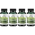 Swanson Lion's Mane Mushroom Capsules - 500 mg Each, 60 Capsules - Herbal Supplement Supporting Cognitive Function (4 Pack)