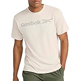 Reebok Mens Short Sleeve Graphic Crewneck T-Shirt, Standard Fit, Lightweight Cotton-Poly Fabric
