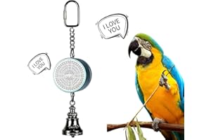 Colorday Bird Toys Parrot Talking Coach & Interactive Voice Bell for Parakeet, African Grey, Amazon Parrots, Quaker, Cockatiel, Conure (Blue)