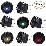 Sunerly - 8 interruptores de encendido/apagado automático con interruptor SPST, con 4 luces LED de 4 colores para coche, barco, camión, remolque. CC de 12 V y 20 A.
