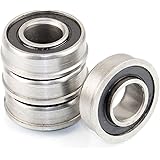 Set of 4 NK Hand Truck Tire Flanged Precision Ball Bearings for 5/8" ID x 1-3/8" OD