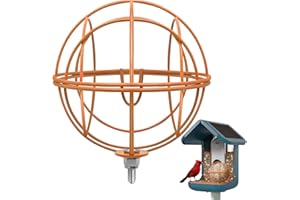 ZIRKOZIR Metal Suet Ball Holder for Bird Buddy, Compatible with BirdBuddy Smart Feeders & Others with Ready 5mm Screw Hole, Durable Accessory & Add-on Attachment for Bird Feeders (Orange)