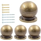 Jiozermi 4 Pack Mini Round Solid Brass Knobs, 1/2 Inch (12mm), Bronze | Brass Pulls, Mini Drawer Pulls, For Jewelry Box, Bronze