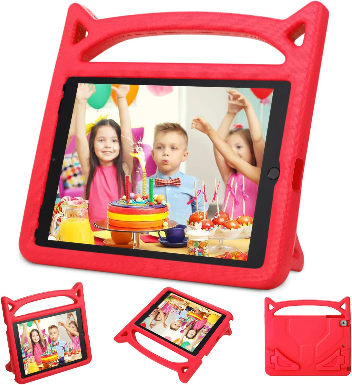 Dinines iPad 9.7 2018 2017 / iPad Air 2 / iPad Air Case for Kids Lightweight Shockproof Handle Stand Cover Case for iPad 9.7 iPad 5th / 6th Generation,iPad Air 1/2,Red