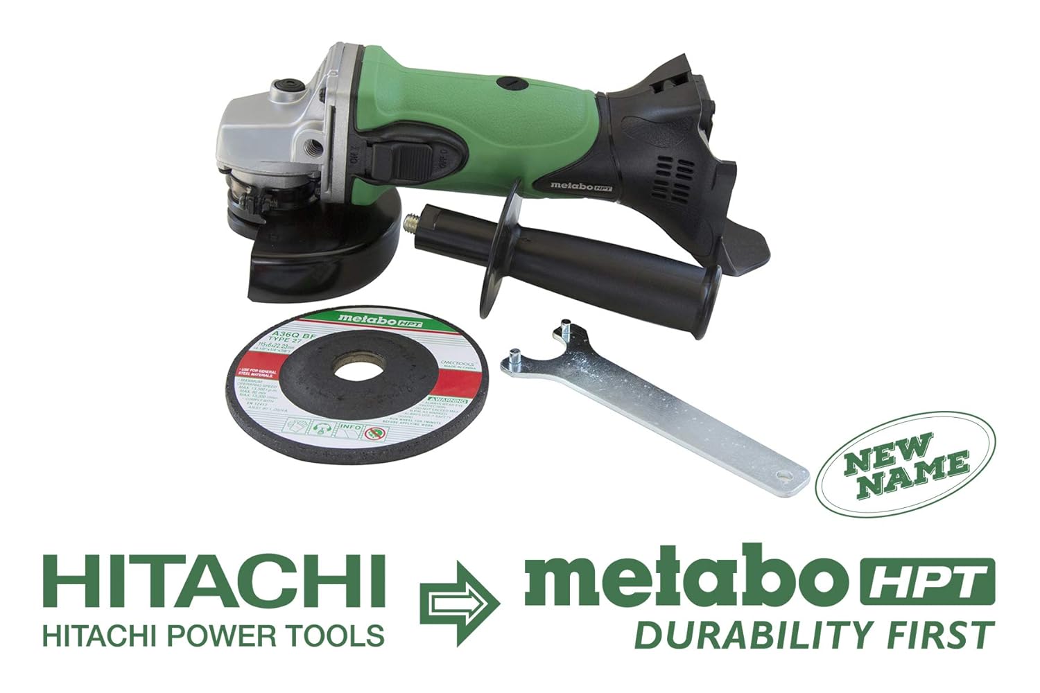 Metabo HPT G18DSLQ4 18V Cordless 4-1/2-Inch Angle Grinder, Tool Only - No Battery, Compatible w/Hitachi/Metabo HPT 18V Lithium Ion Slide-Type Batteries, High Torque Motor, Elastomer Covered Handle