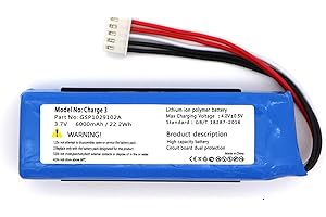 Replacement Battery for JBL Charge 3 GSP1029102A(6000mAh)