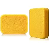 WAFJAMF 2 Pack Extra Large Cleaning Sponges Jumbo Car Wash Sponge | Heavy duty synthetic silk foam for tile grouting, dishes, craft painting, non-scratch absorbent pad