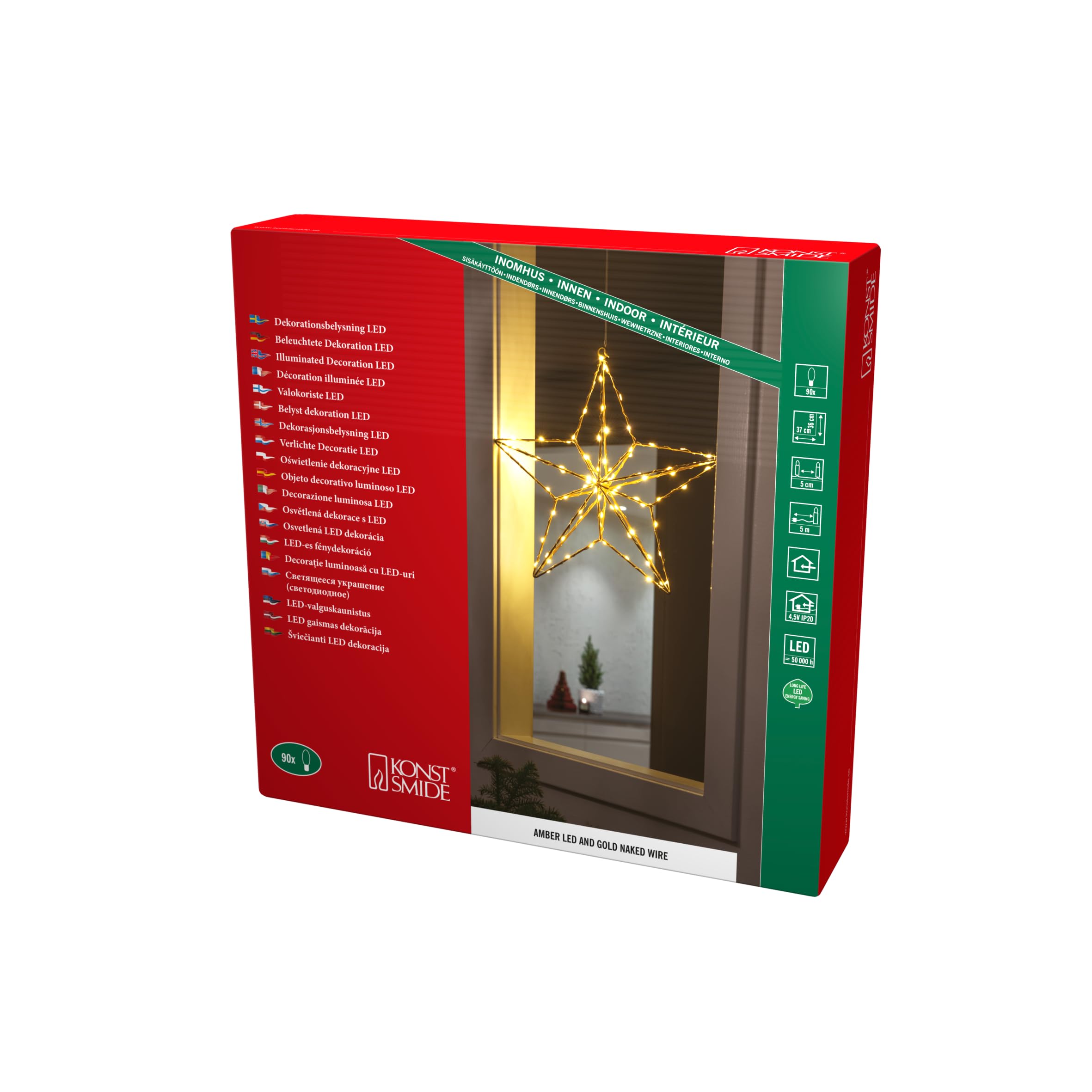 Konstsmide Christmas Lights LED Decoration/Indoor Use (IP20)/Warm White Diodes/Transparent Cable